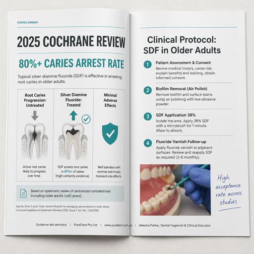 Open clinical journal showing a Cochrane review on caries arrest rates